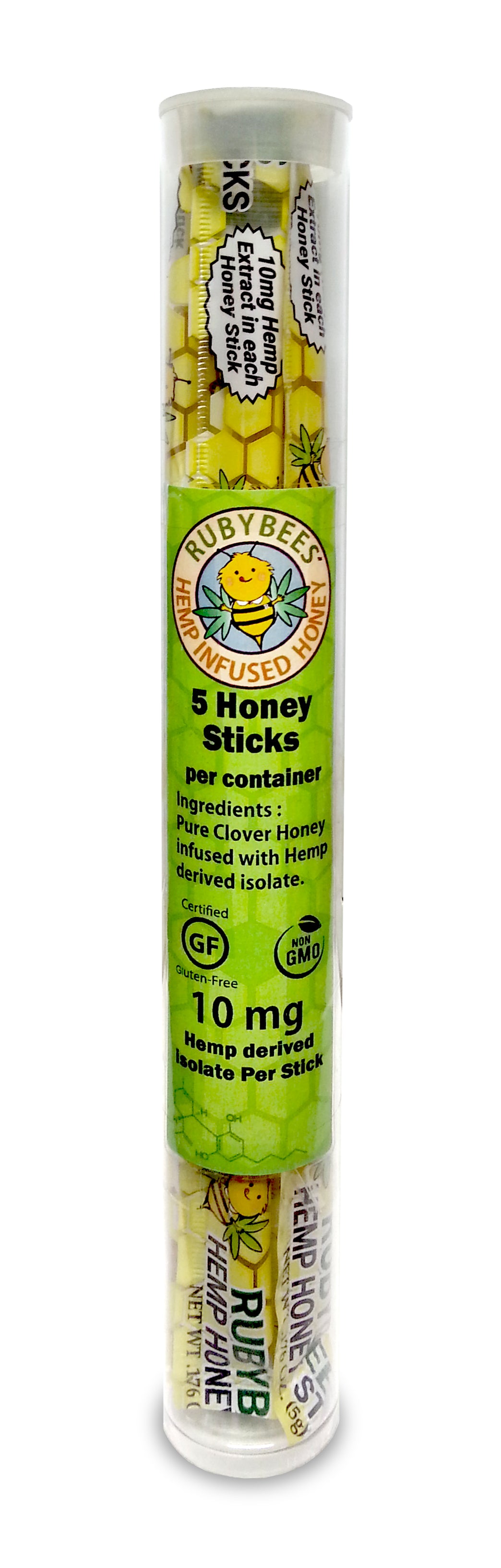 RubyBees Hemp-Infused Honey Sticks